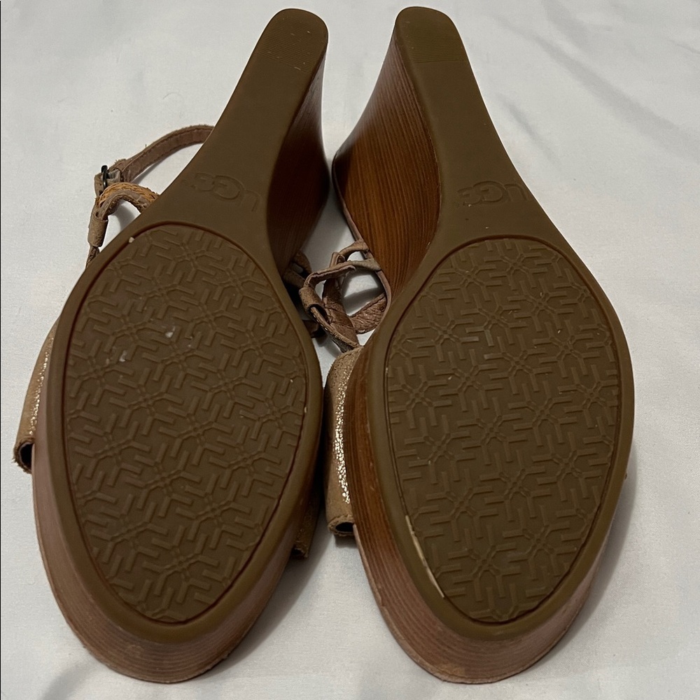 Ugg Lita Weave/Metallic Strappy Wedge Sandals - Picture 9 of 9